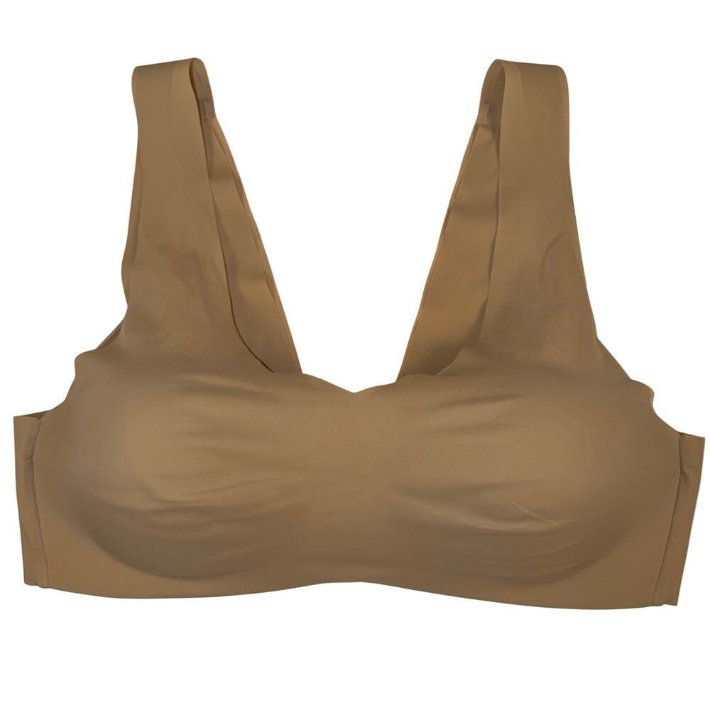 Hanes Ultimate Ultra Light Wireless Bra Tan Nude Size Seamless Comfort DHHU39 XL